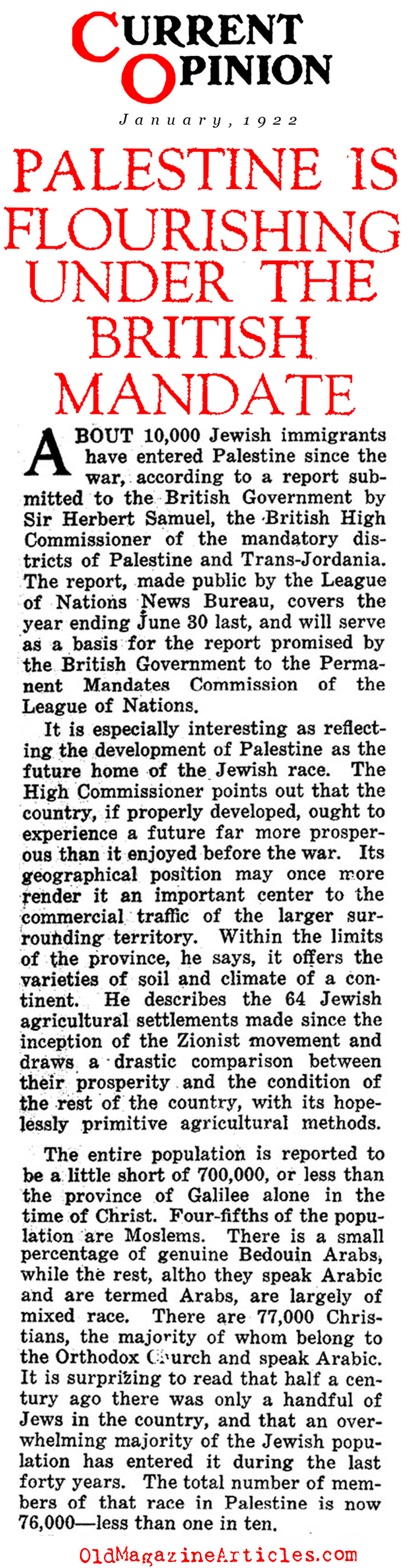 The Prosperity of British Palestine