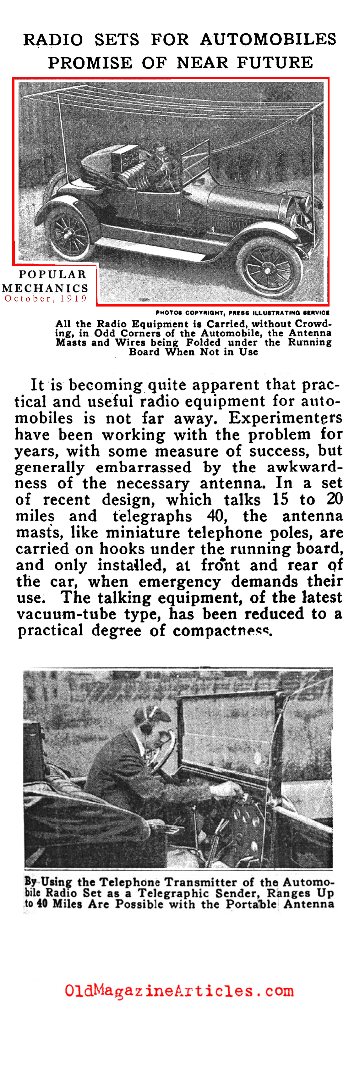 The First Car Radios of the Twenties- Not Without Some Problems