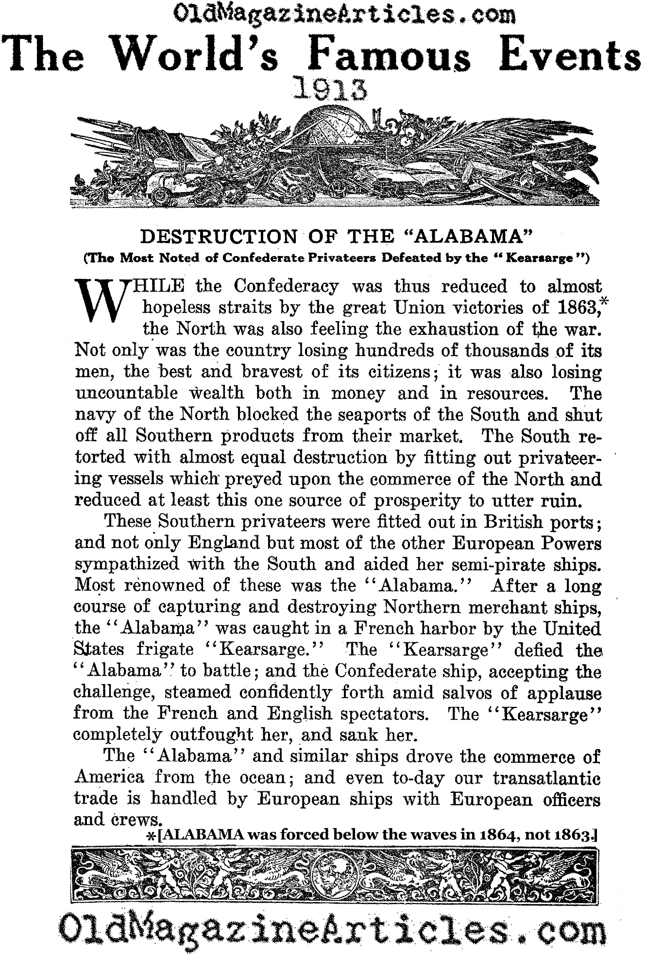 C.S.S. Alabama Goes Down off the Coast[BR] of France
