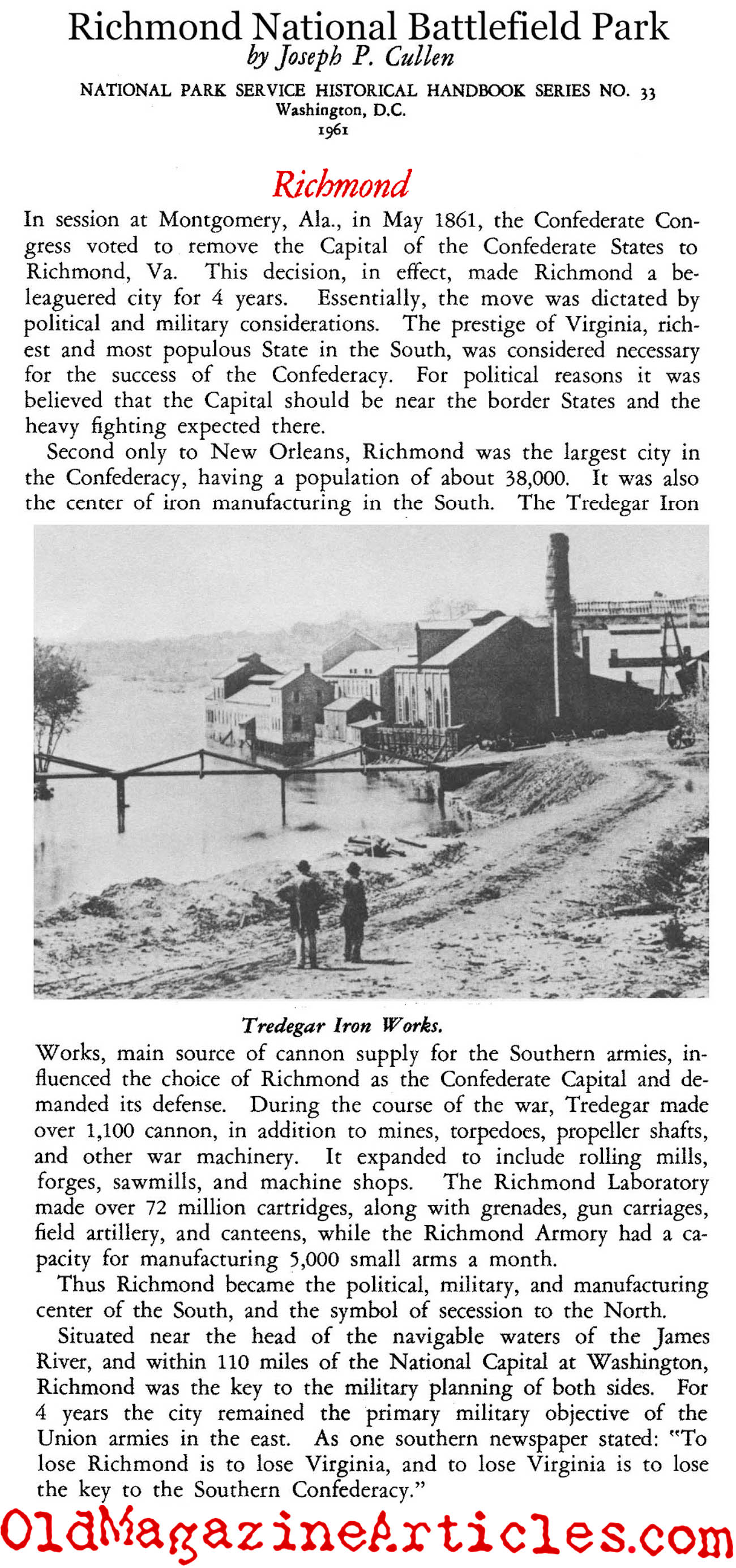 Richmond Selected as the Capital of the Confederacy
