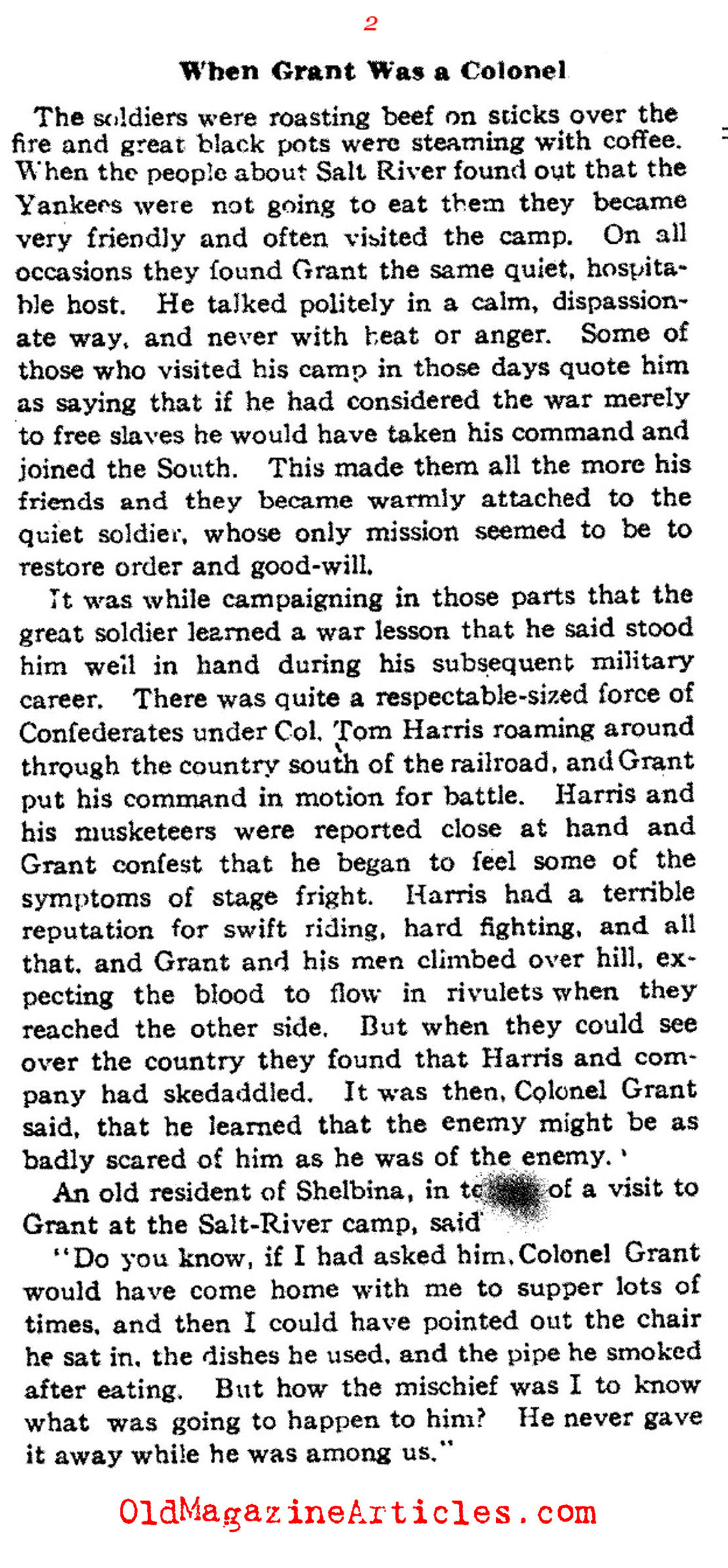 Remembering Grant When he was a Colonel