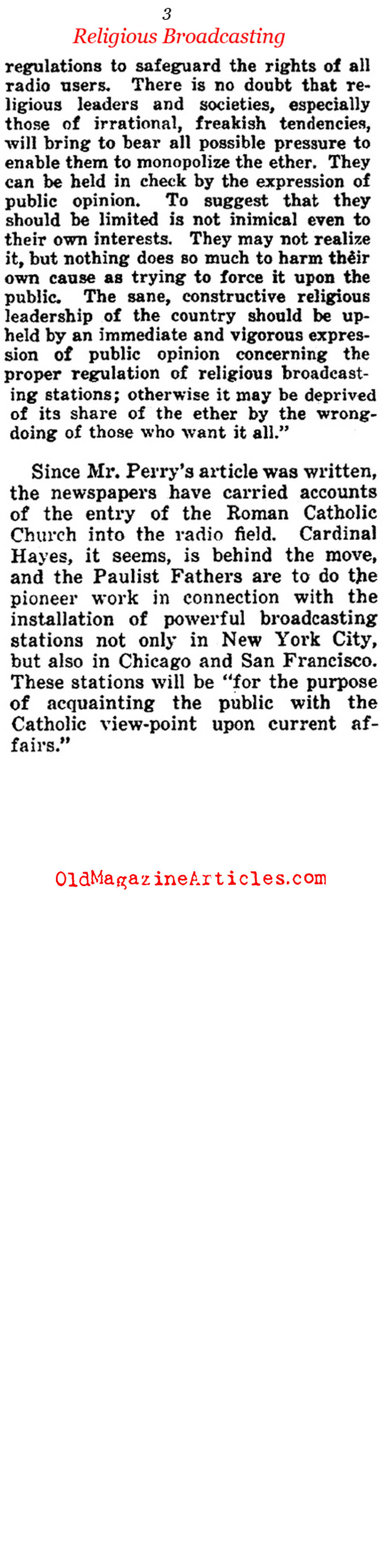 1  9  2  5:Christian Broadcasting Begins