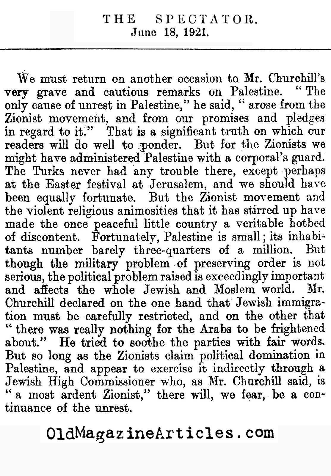 The British Prevent Jewish Growth [BR] in Palestine