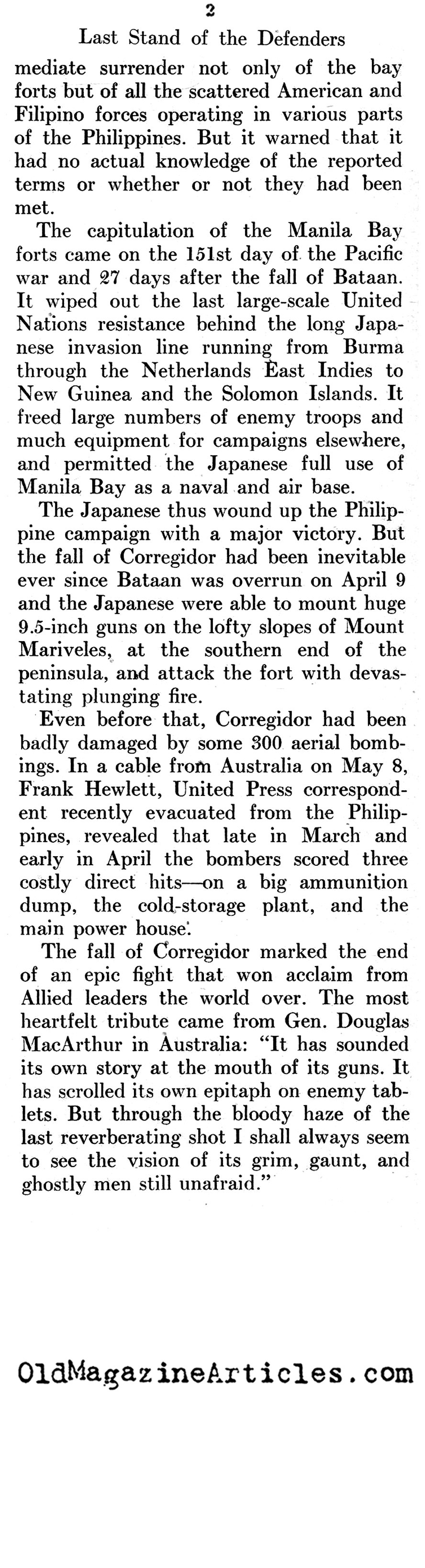 The Fall of Corregidor