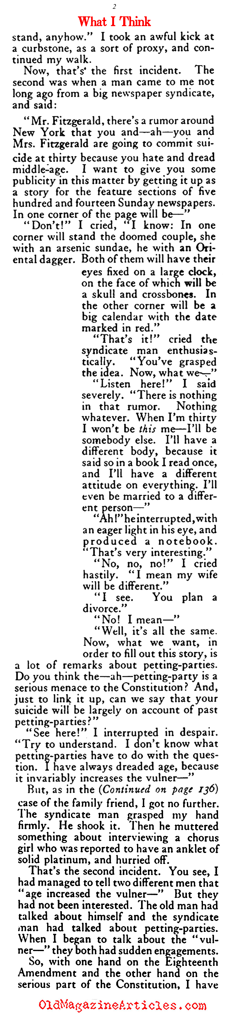 F. Scott Fitzgerald on F. Scott  Fitzgerald