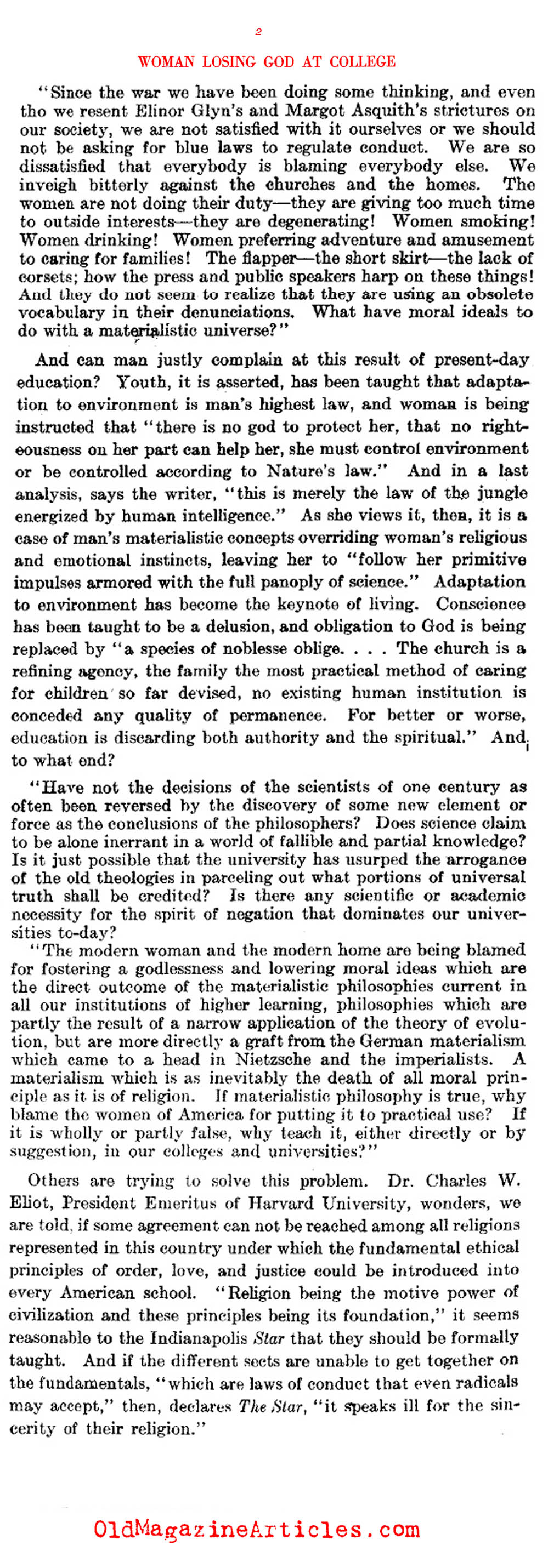 1920s College Women and [BR]the Decline[BR] of Faith