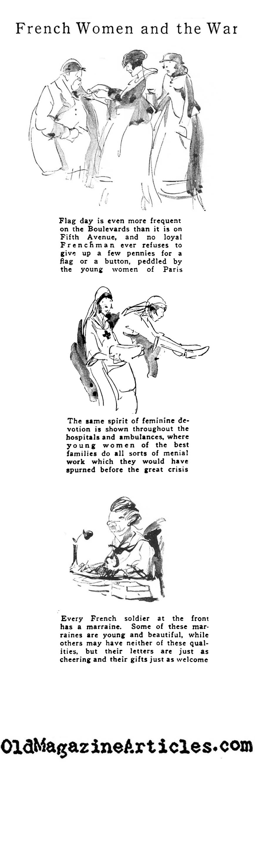 Drawings of French Women During W.W. I