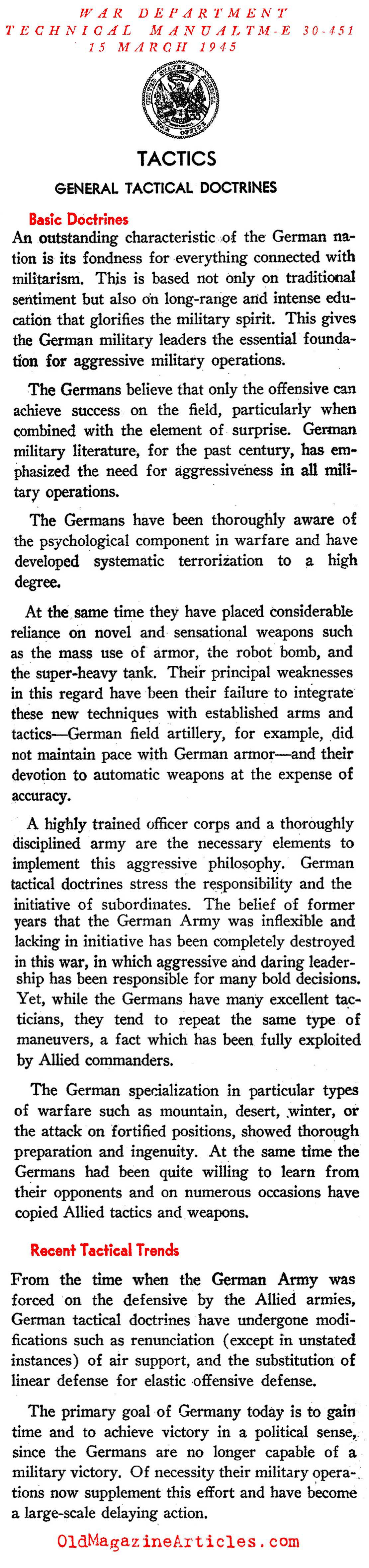 The German [br]Tactical Doctrine