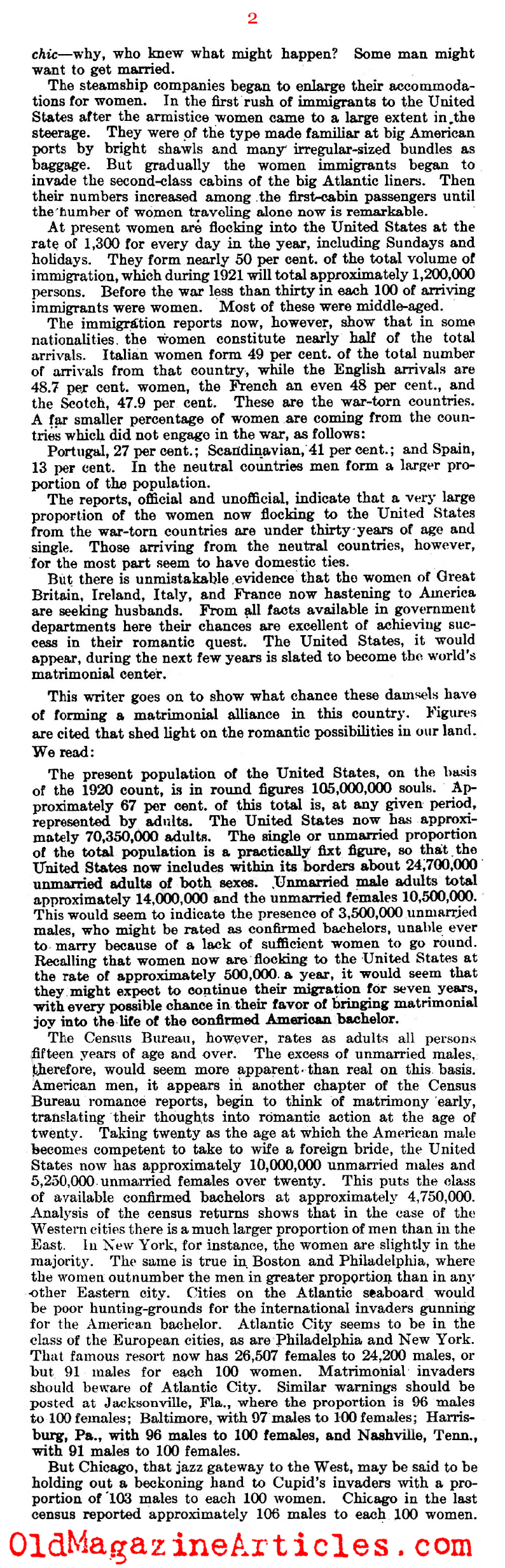 Women Immigrants in Search of Mates