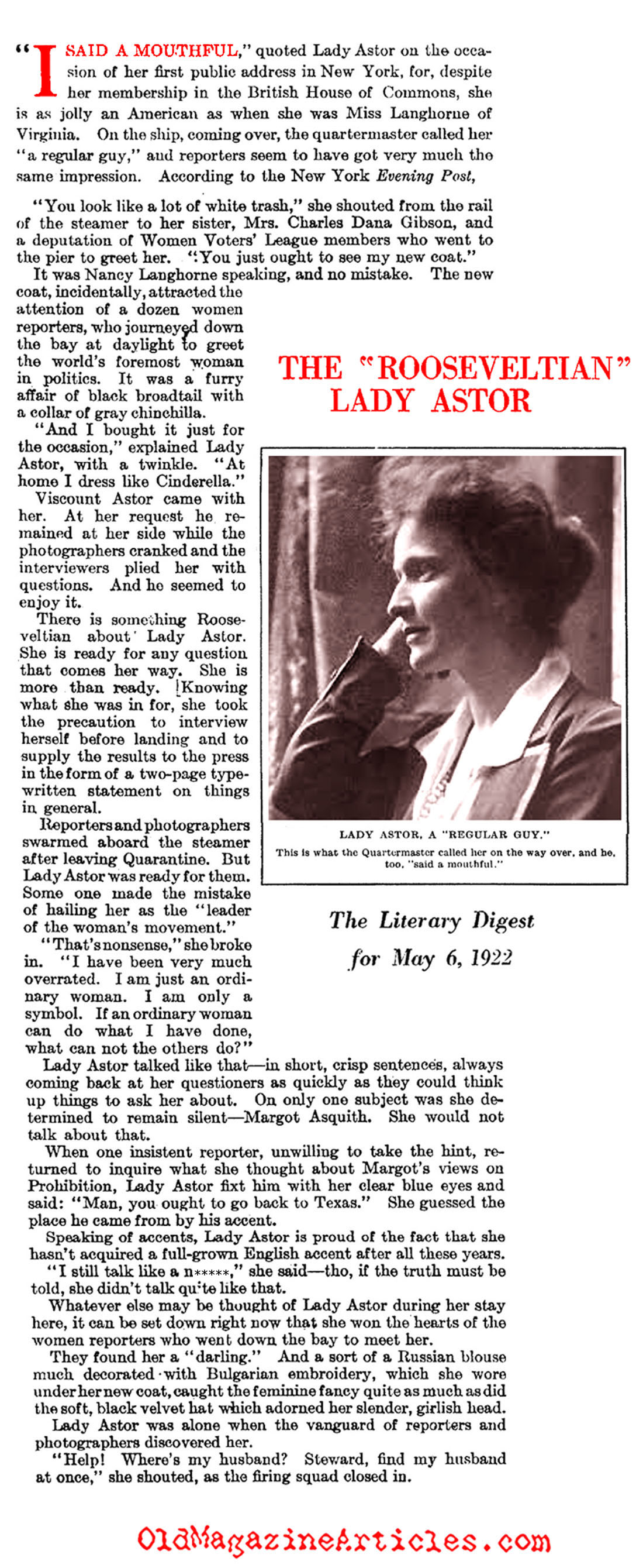 A Profile of Lady Nancy Astor