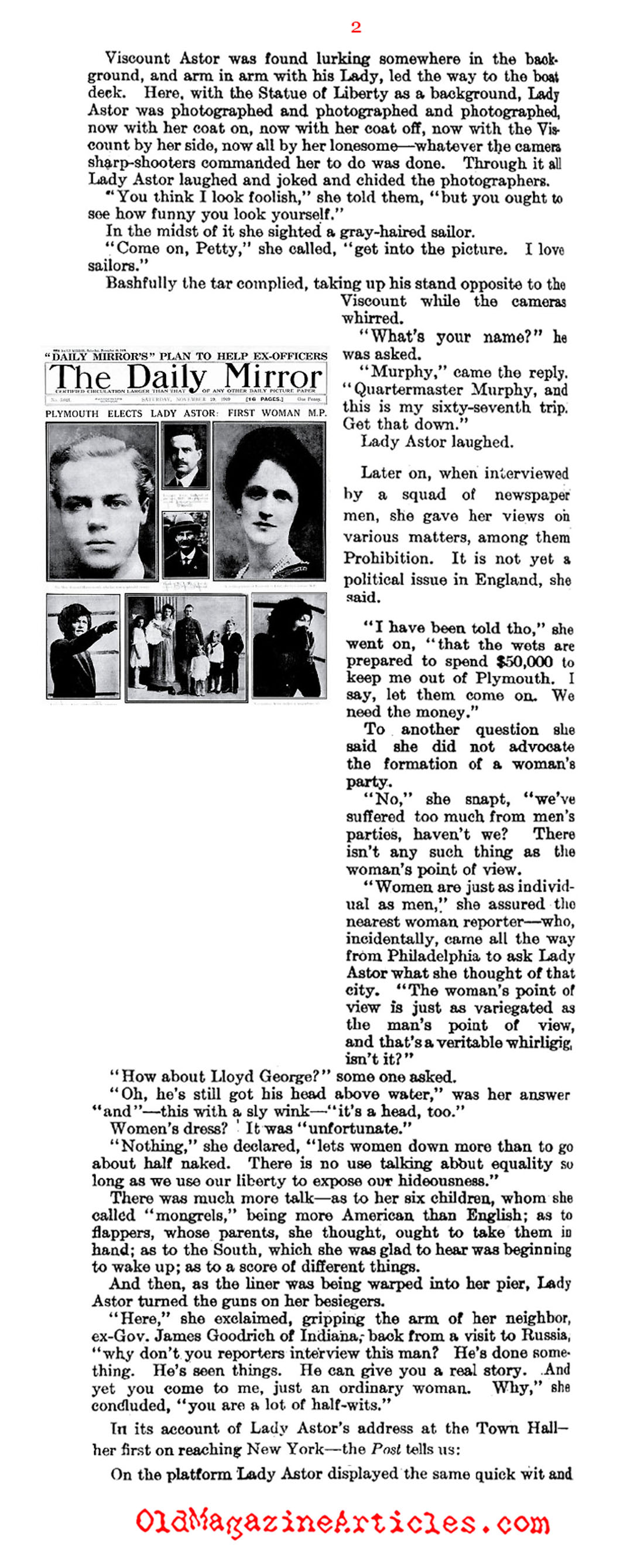 A Profile of Lady Nancy Astor