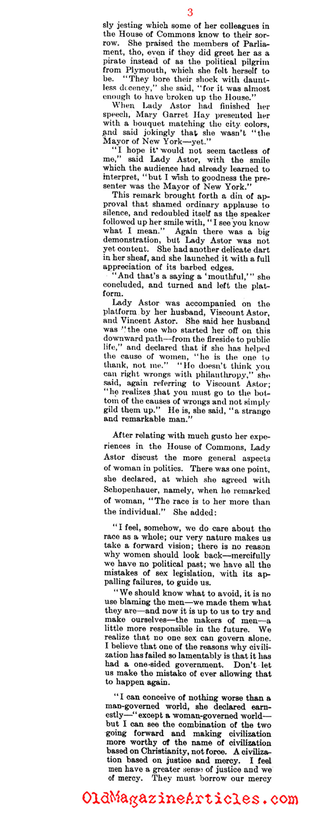 A Profile of Lady Nancy Astor