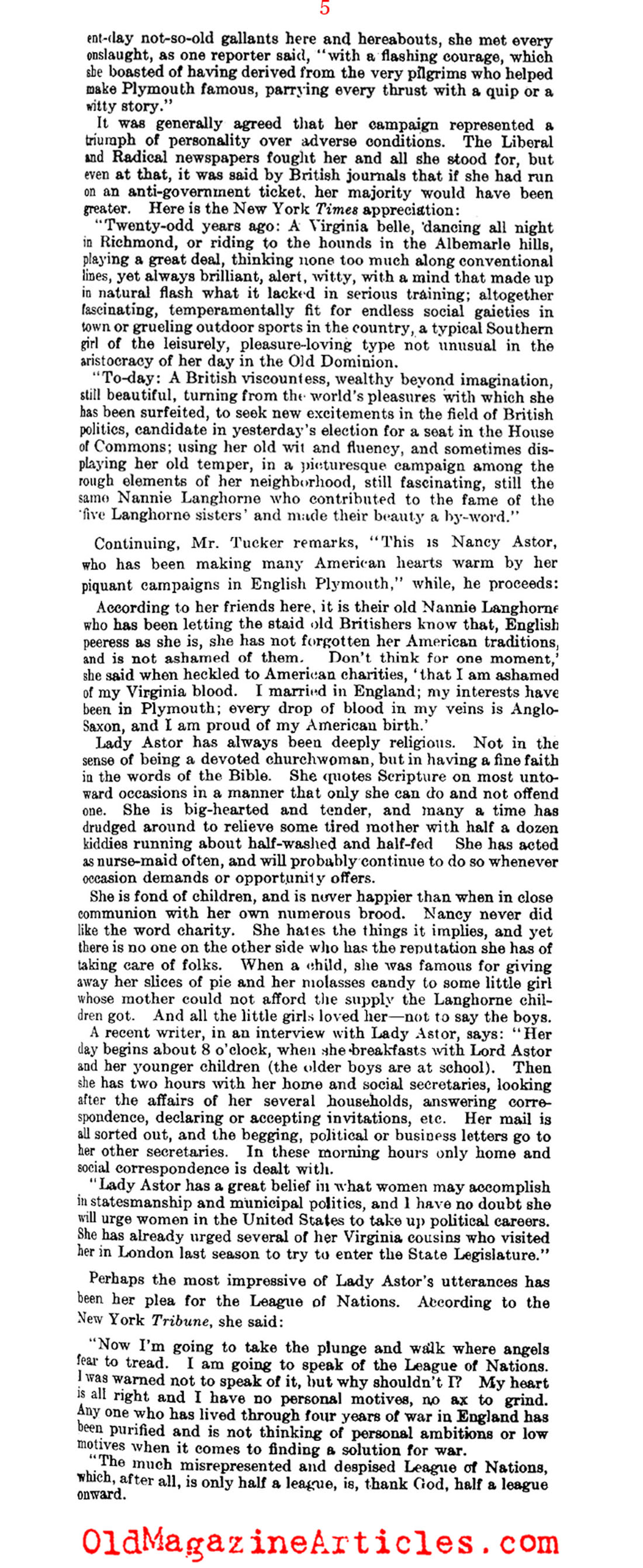 A Profile of Lady Nancy Astor