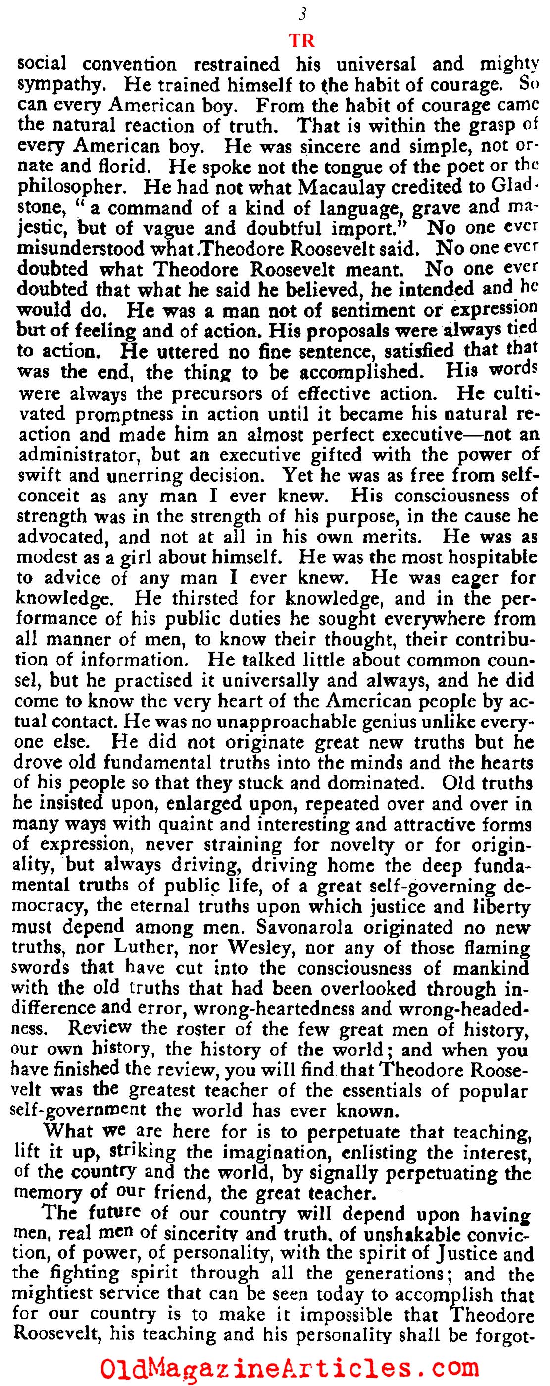 Elihu Root and [BR]his Memory of [BR]Teddy Roosevelt