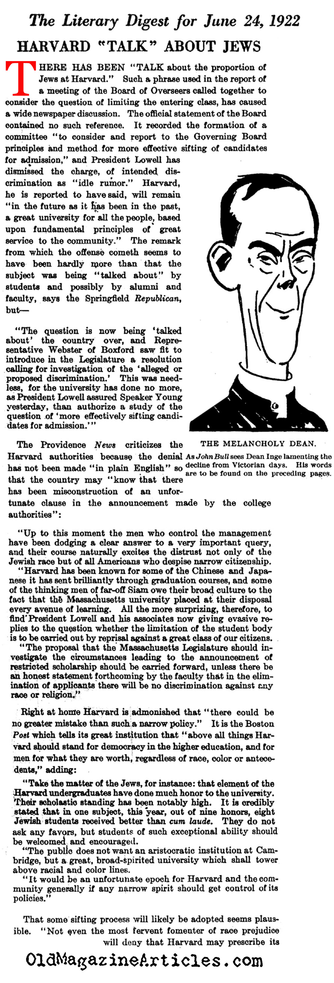 Harvard University and the Question of Jewish Enrollment