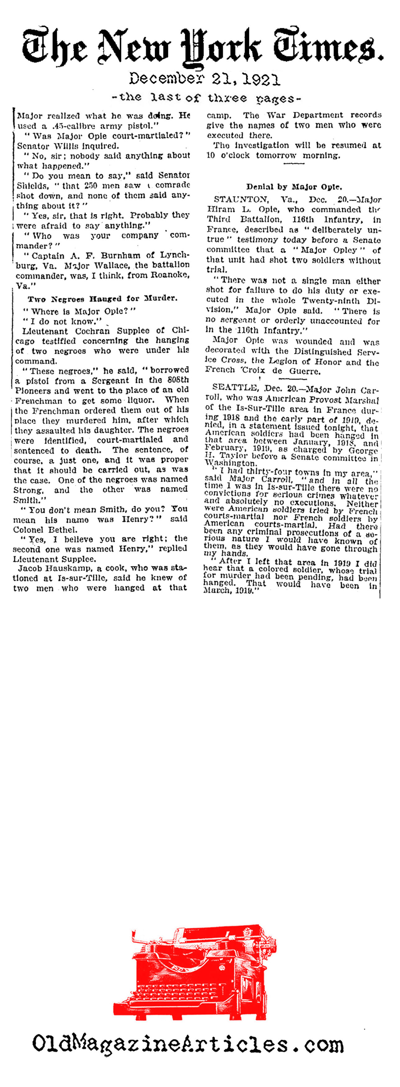 African-American Soldiers Lynched During W.W. I