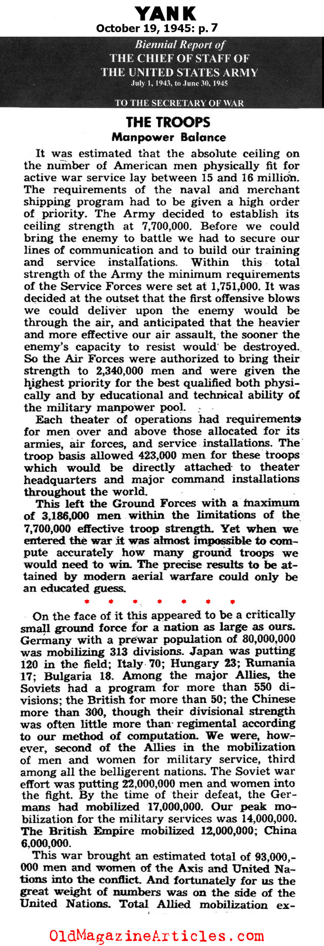General Marshall [BR]on U.S. Military Strength