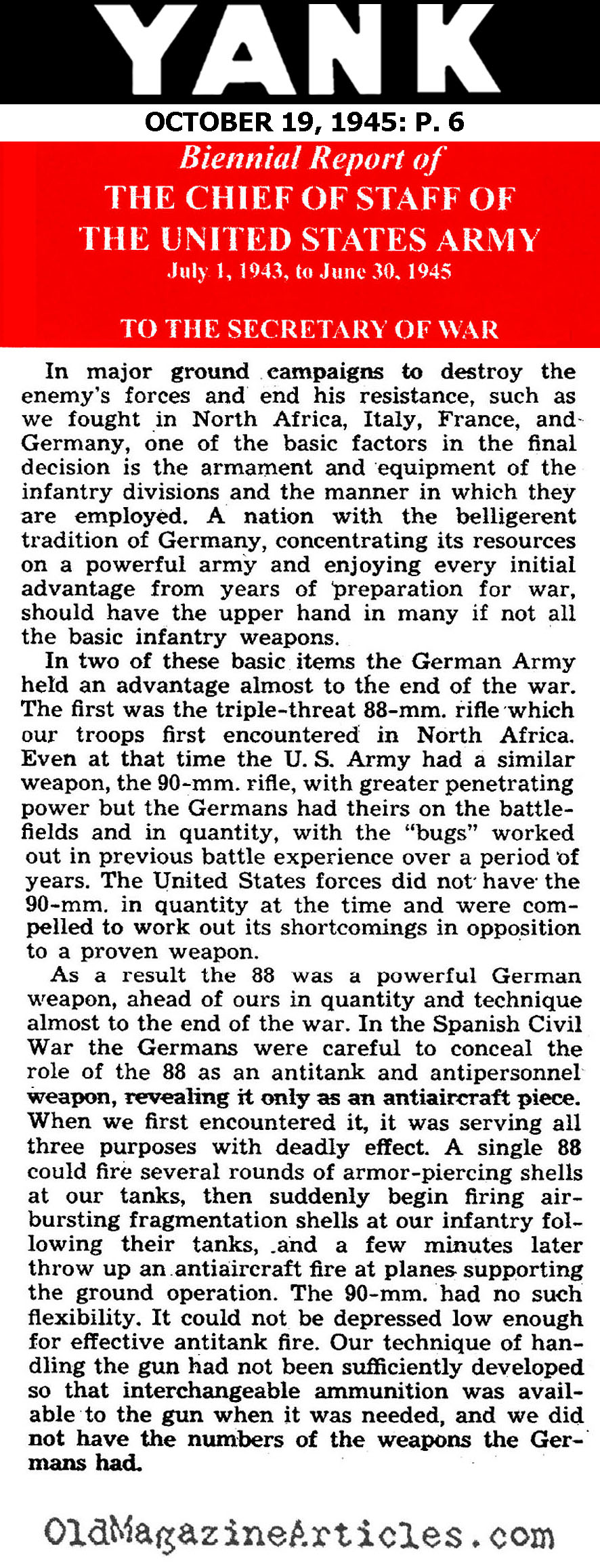 The German Advantages During W.W. II