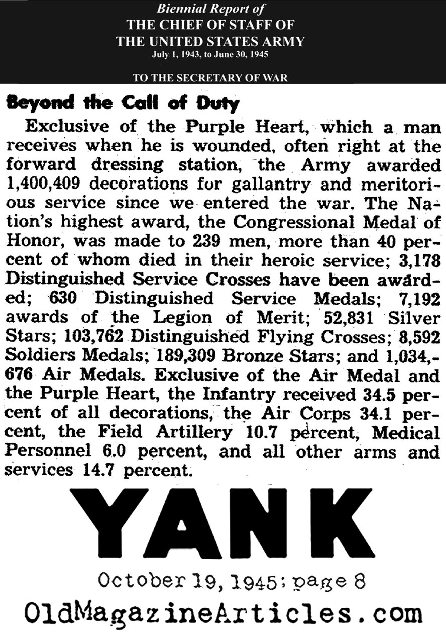 How Many US [BR]Medals Were Awarded During W.W. II?