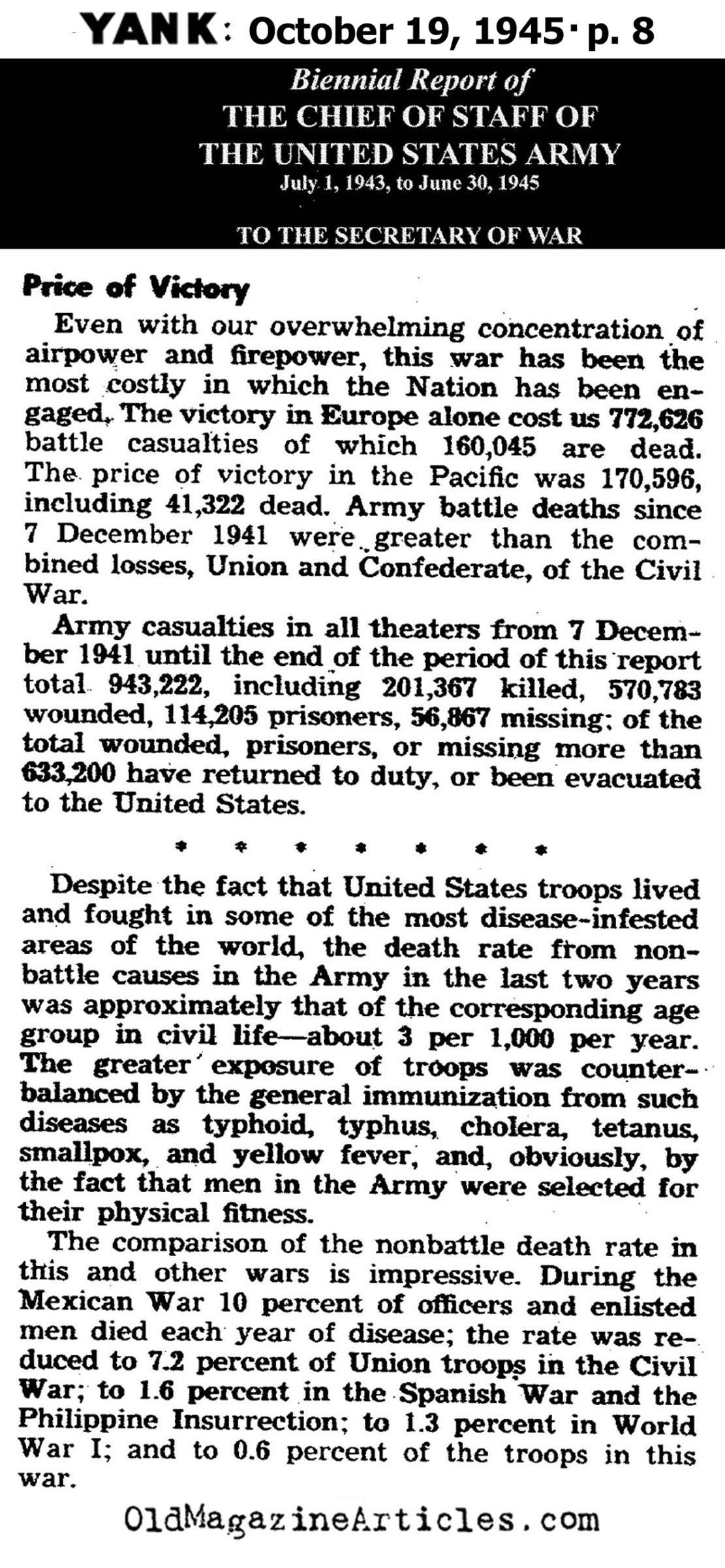American Military Casualties: [br]1941 - 1945