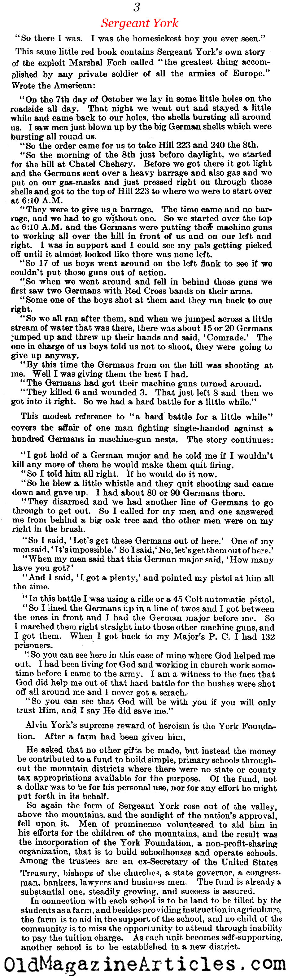 The W.W. I Memoir of Sergeant York