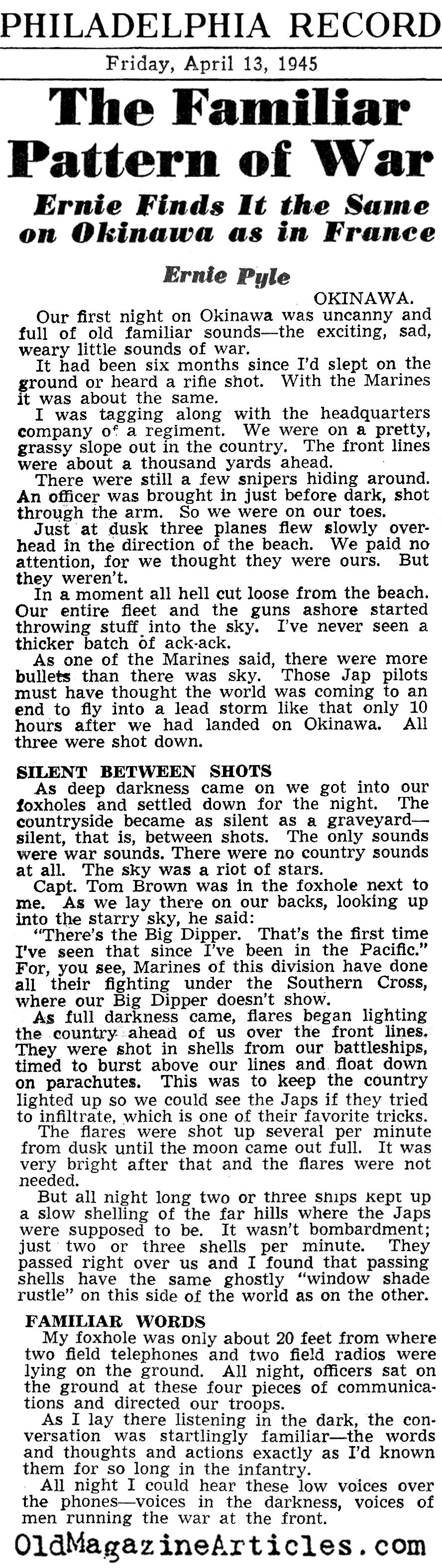 Ernie Pyle with the Marines