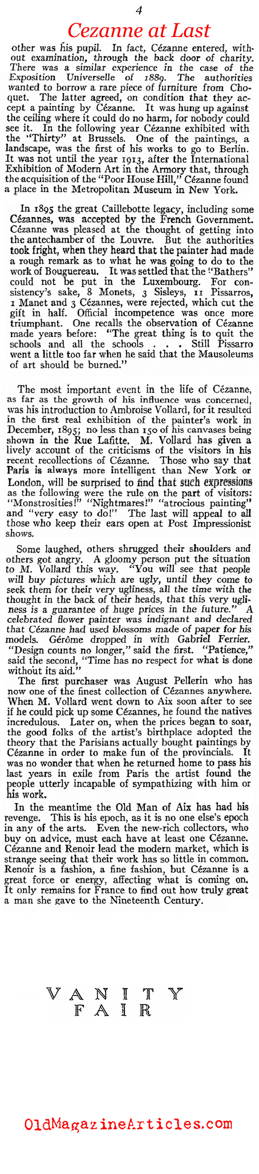 Paul Cezanne[BR] in New York
