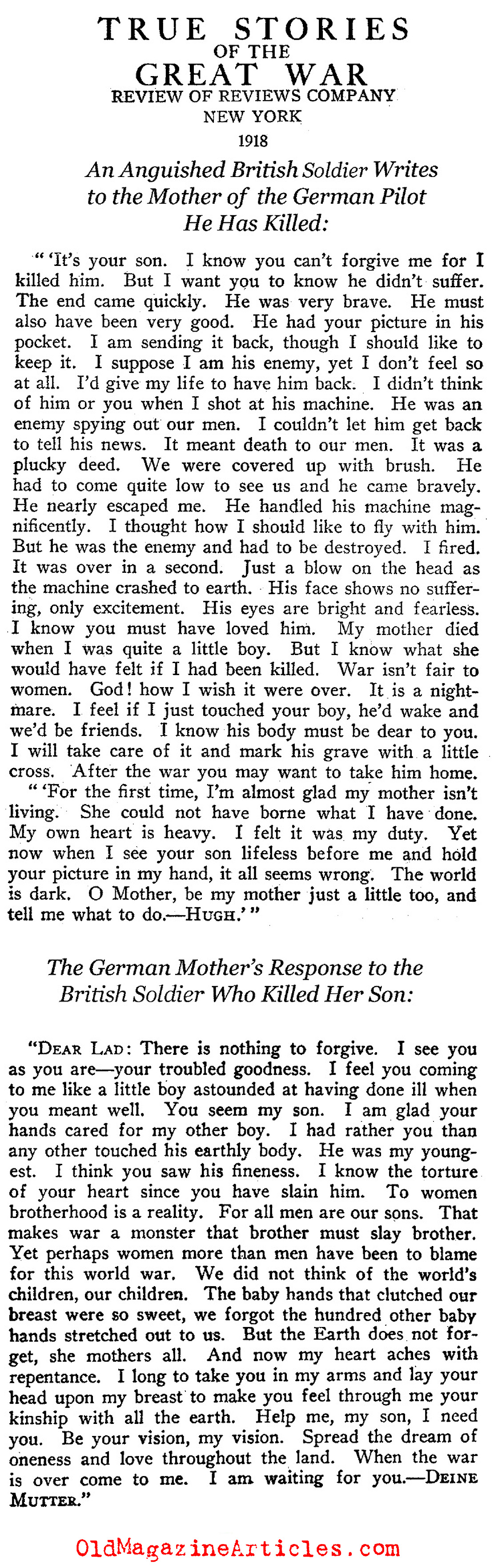 One Soldier's Hatred of War