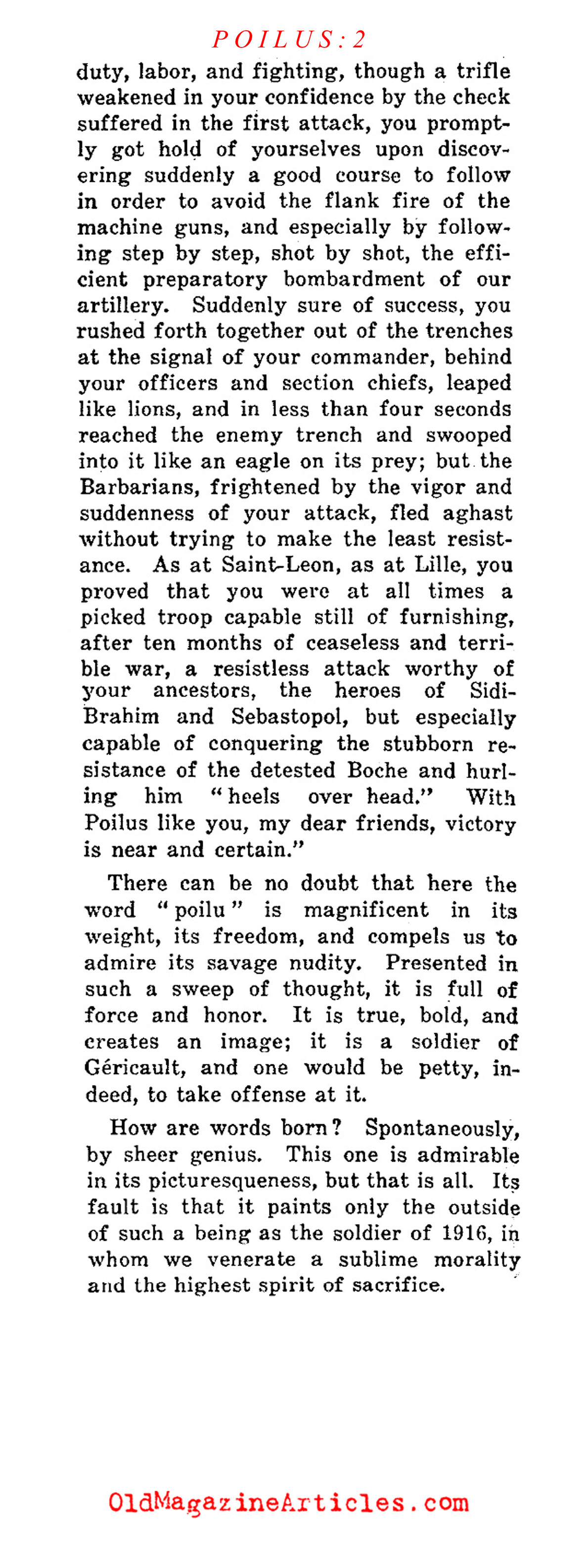 POILU: The Word Means ''Hairy Guy'':Was that the Proper Nickname for French Heroes?