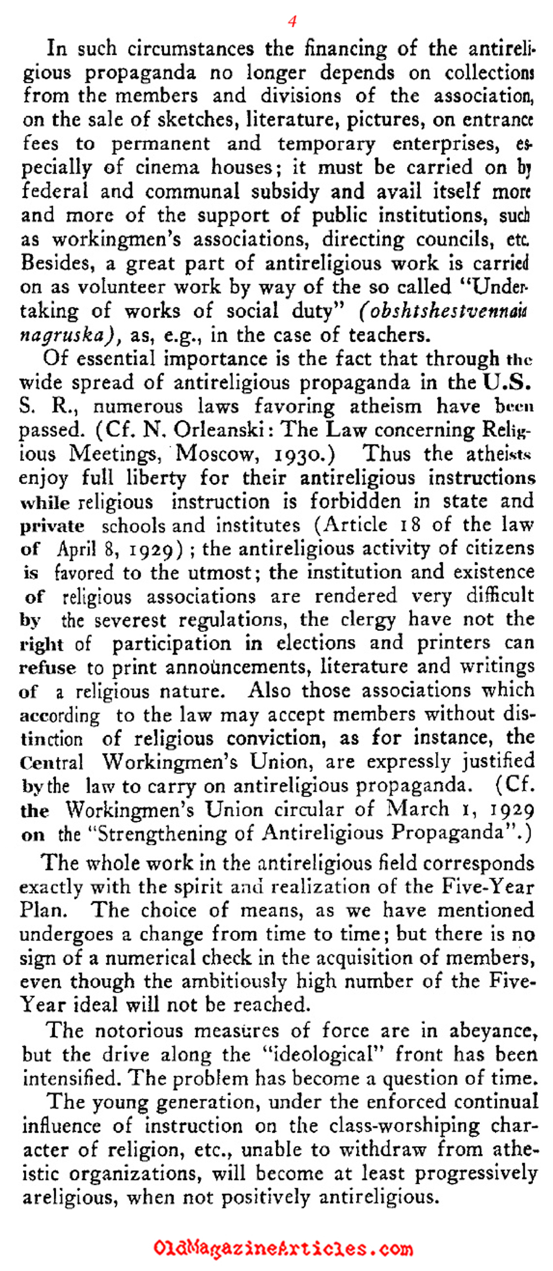 The Anti-Religion of the Soviet Union