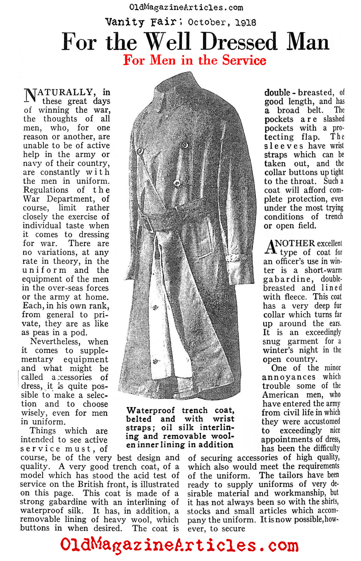 U.S. Army Uniforms for the Blue-Blooded Officers of [br]World War One