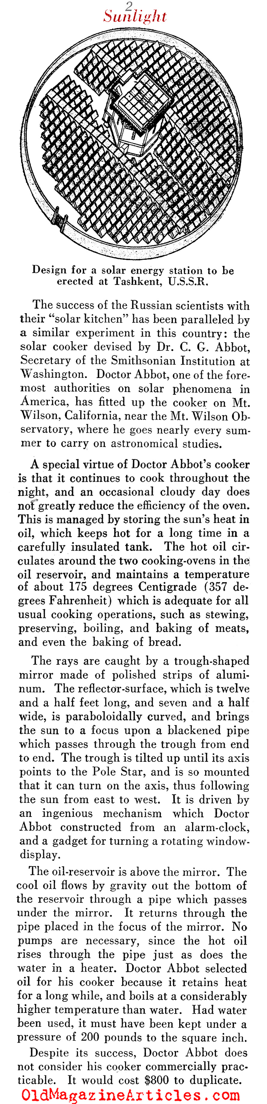 Solar Energy[BR] in the 1930s
