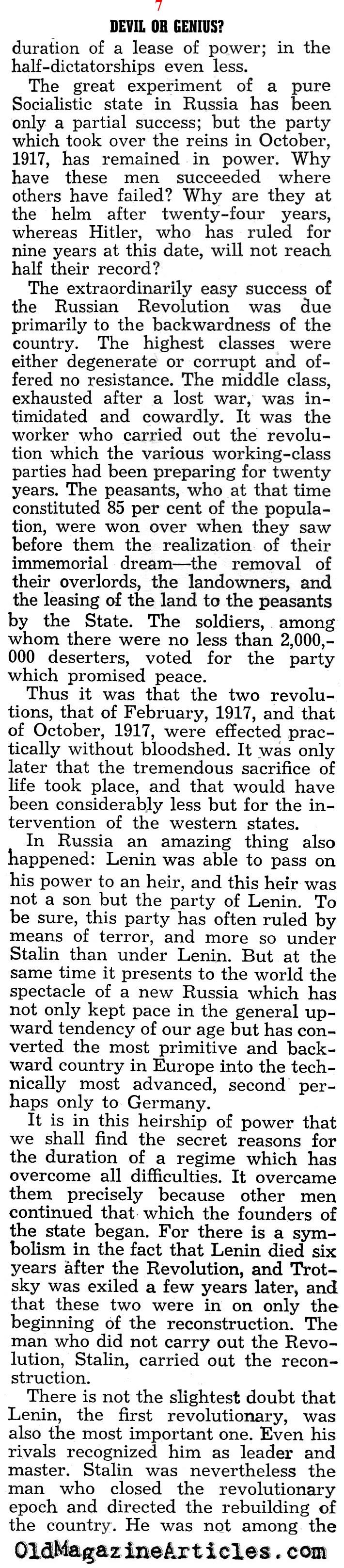 "Pupil of Lenin"