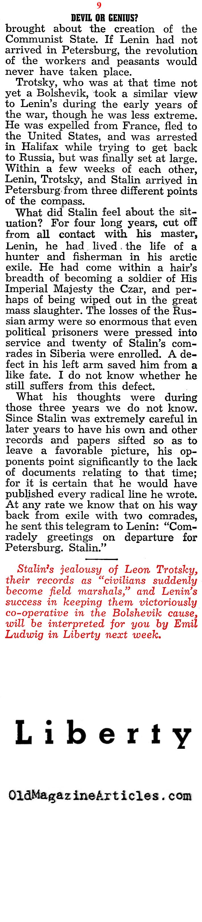 "Pupil of Lenin"