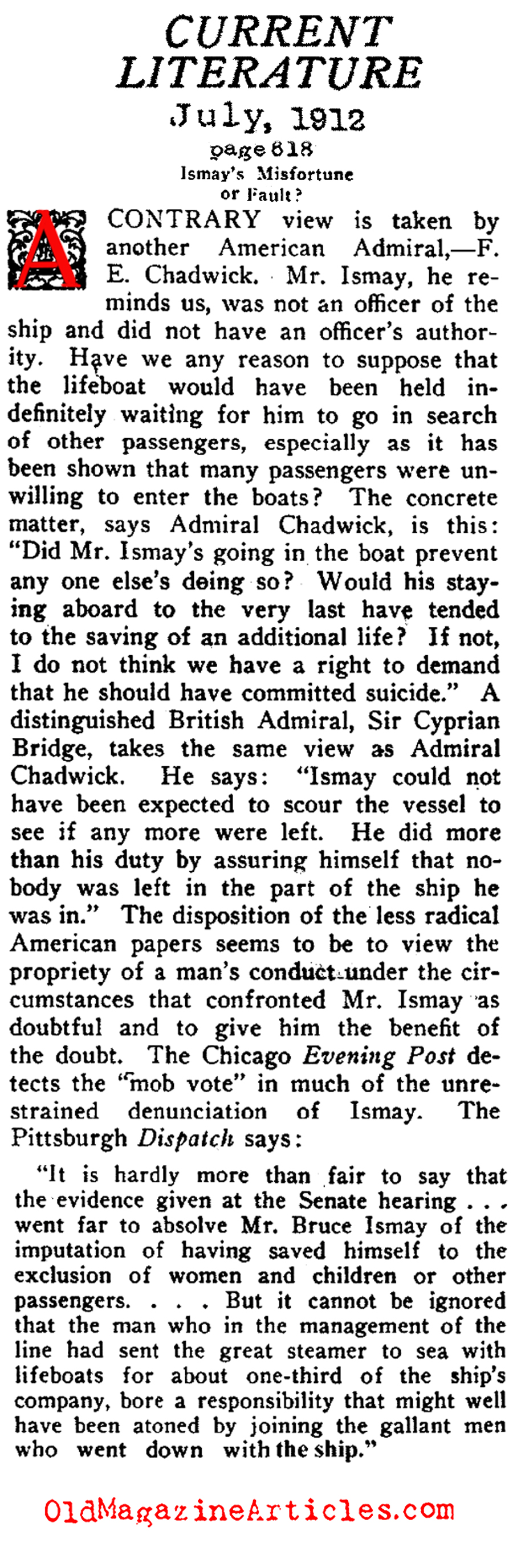 The Guilt of Bruce Ismay