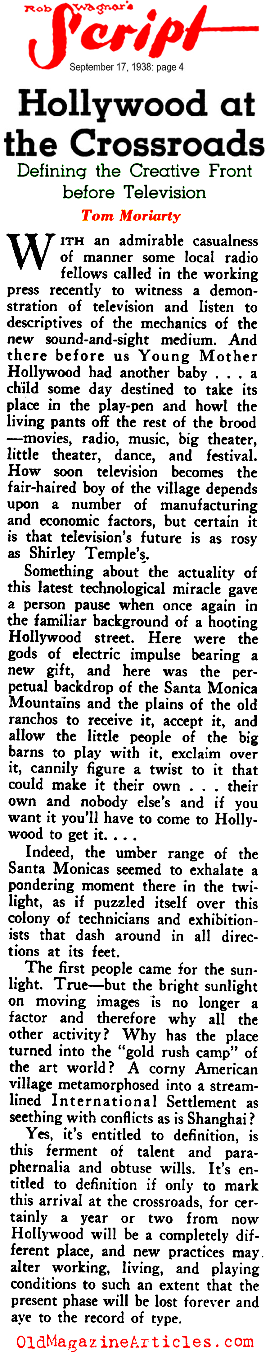 Television Comes to Hollywood