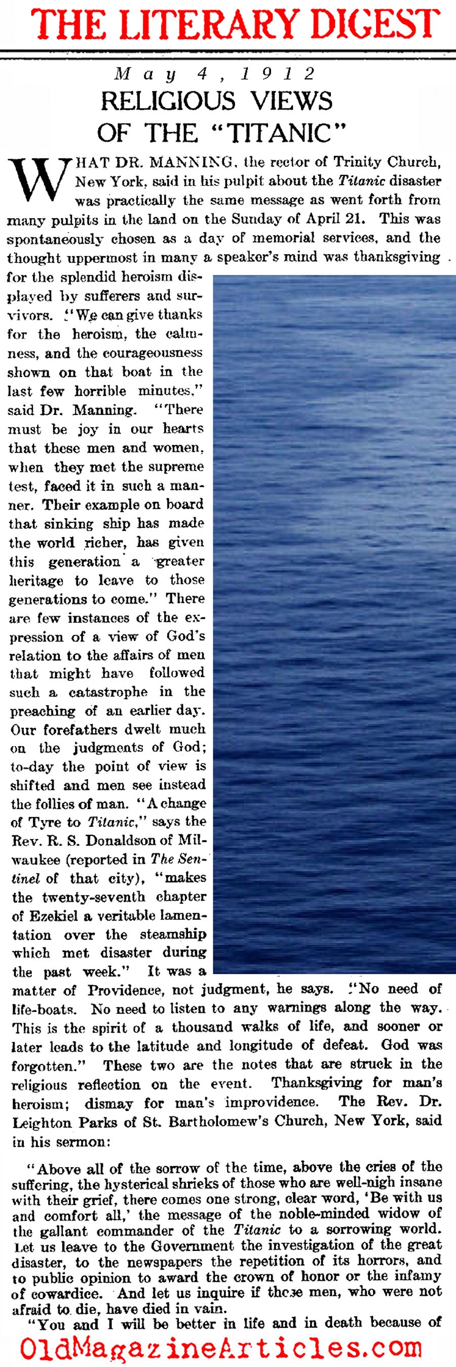 The Titanic Disaster and the Will of God