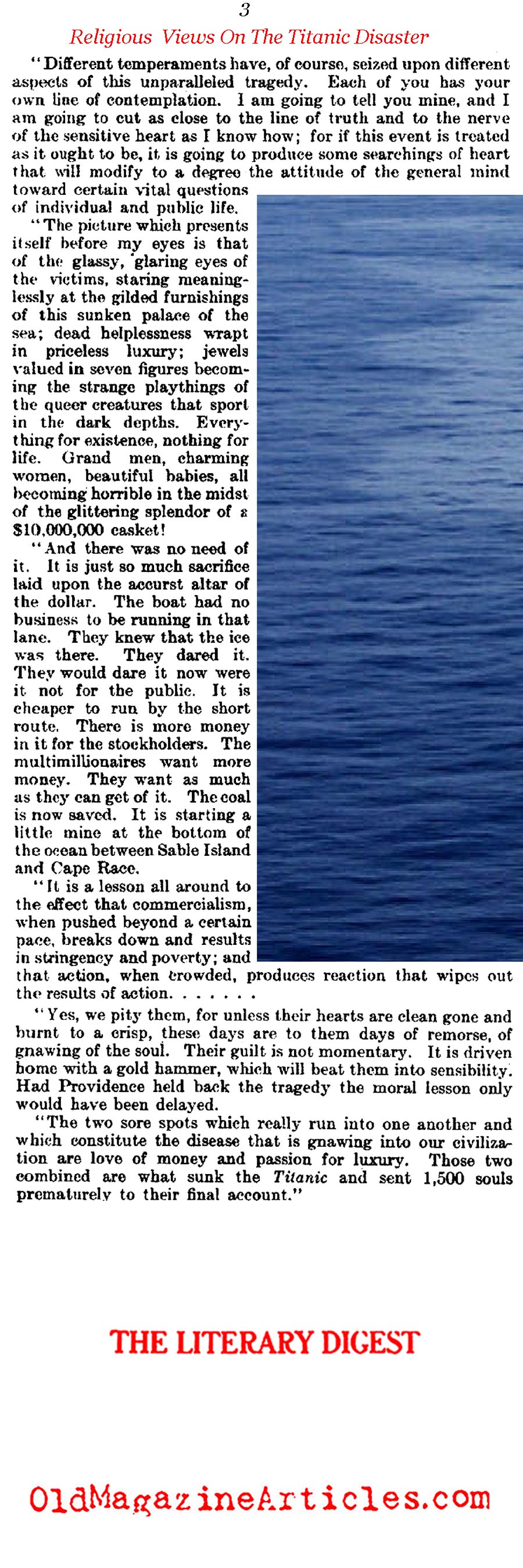 The Titanic Disaster and the Will of God