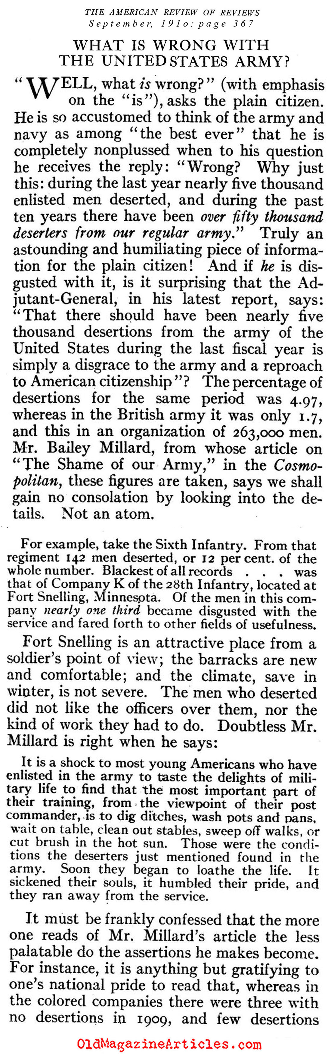 The High Desertion Rate in the U.S. Army