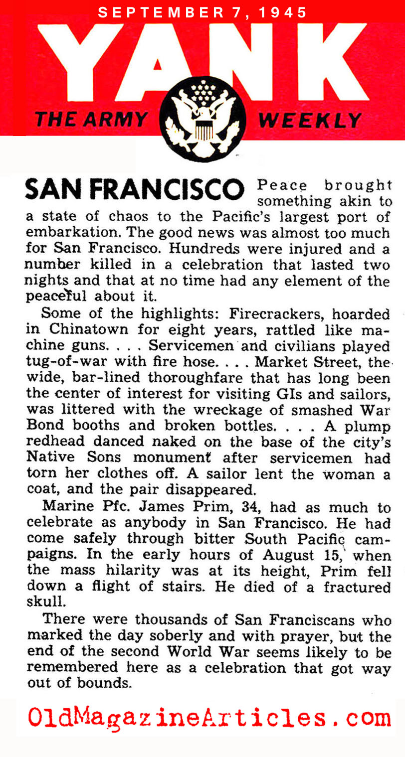 San Francisco on [BR]VJ-Day: Party on[BR] Market Street