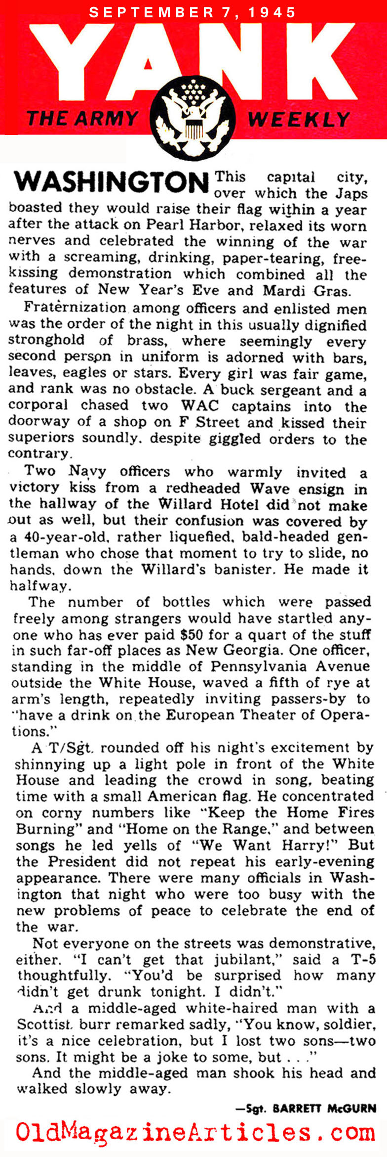 Washington, D.C. on VJ-Day