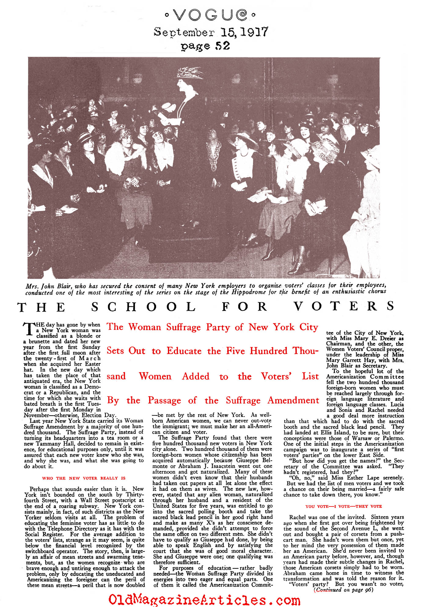 Educating the Woman Voter