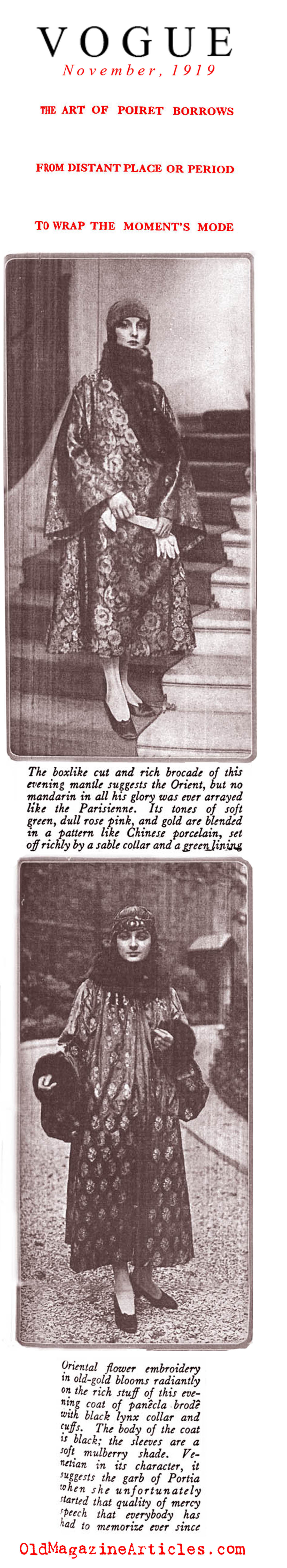 Paul Poiret Offerings for Winter