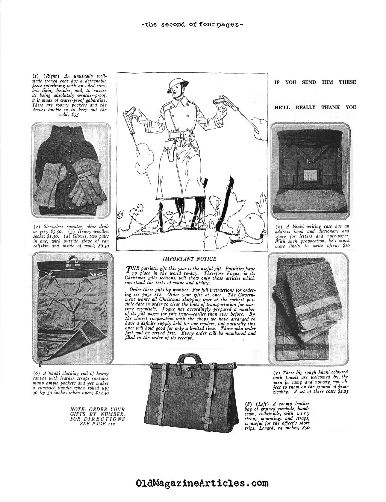 Christmas Shopping for theW.W. I American Soldier