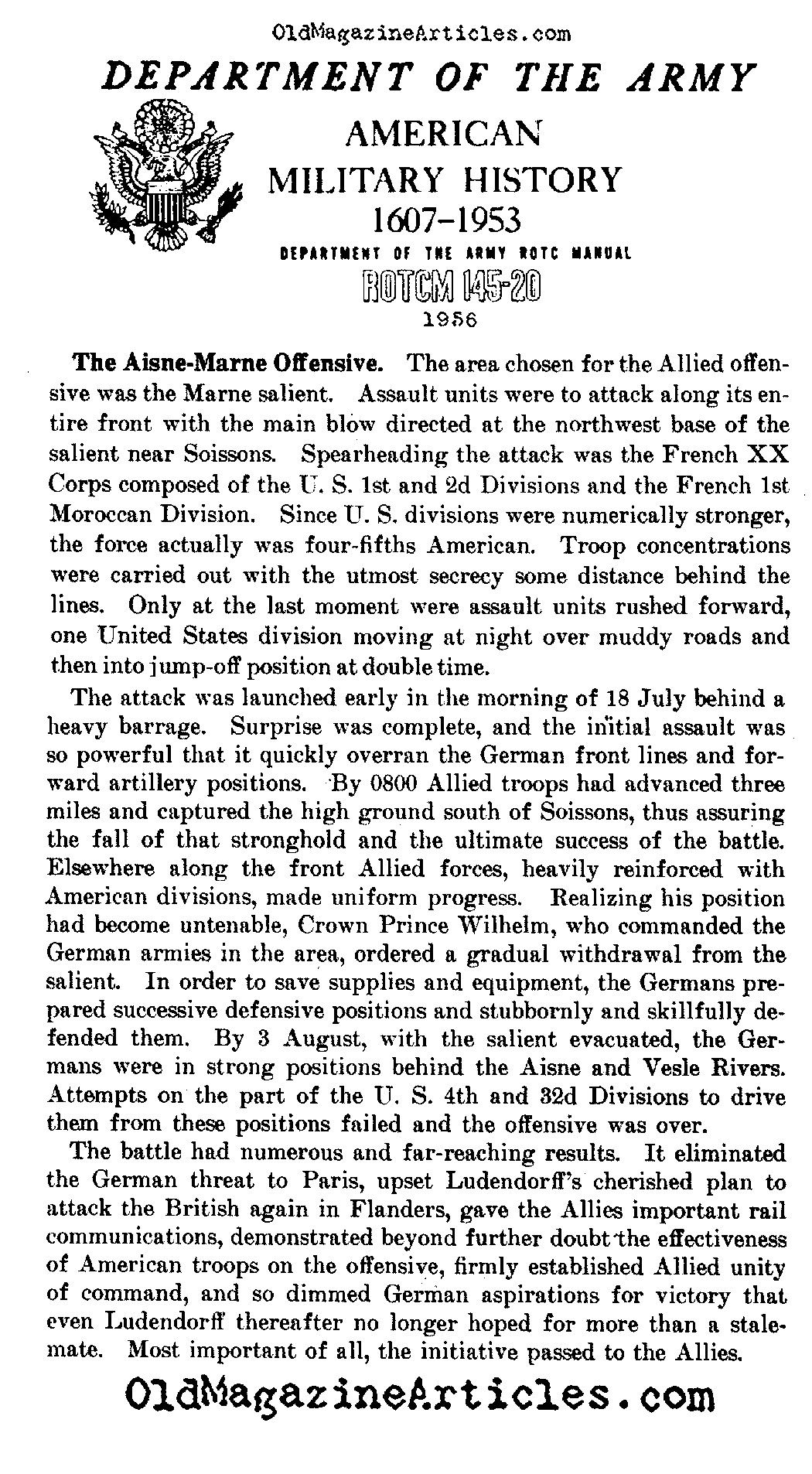 The American Army Along the Marne