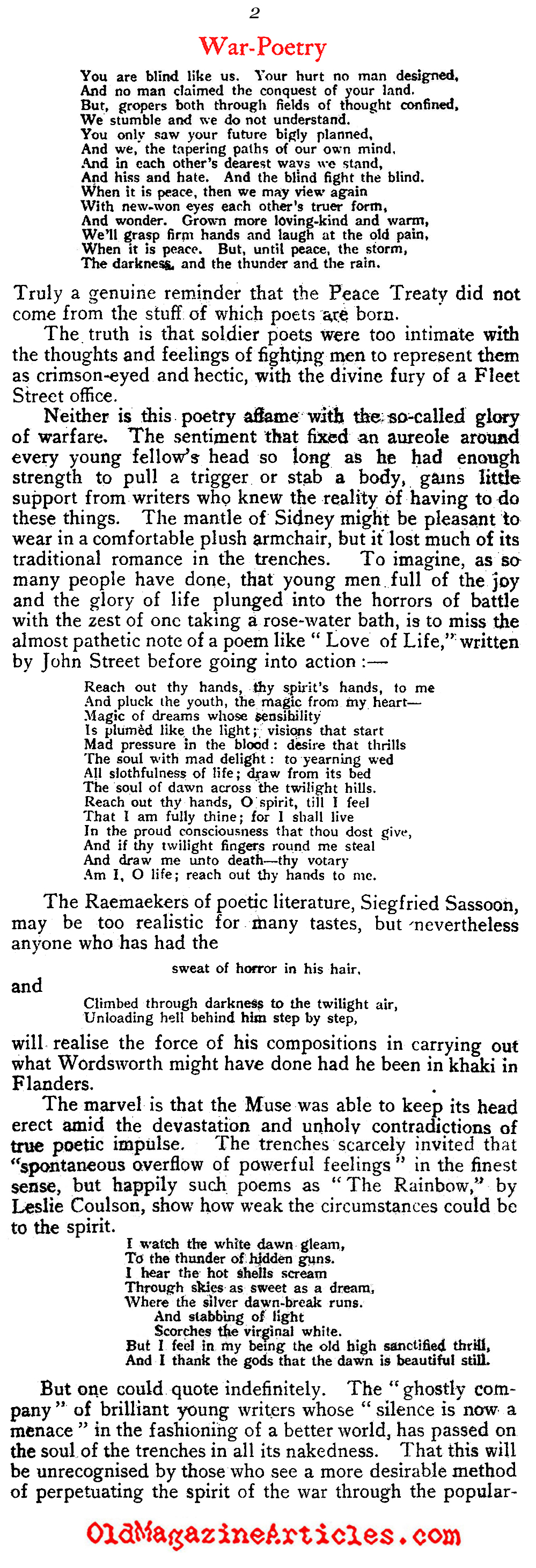 The Soldier-Poets of the First World War