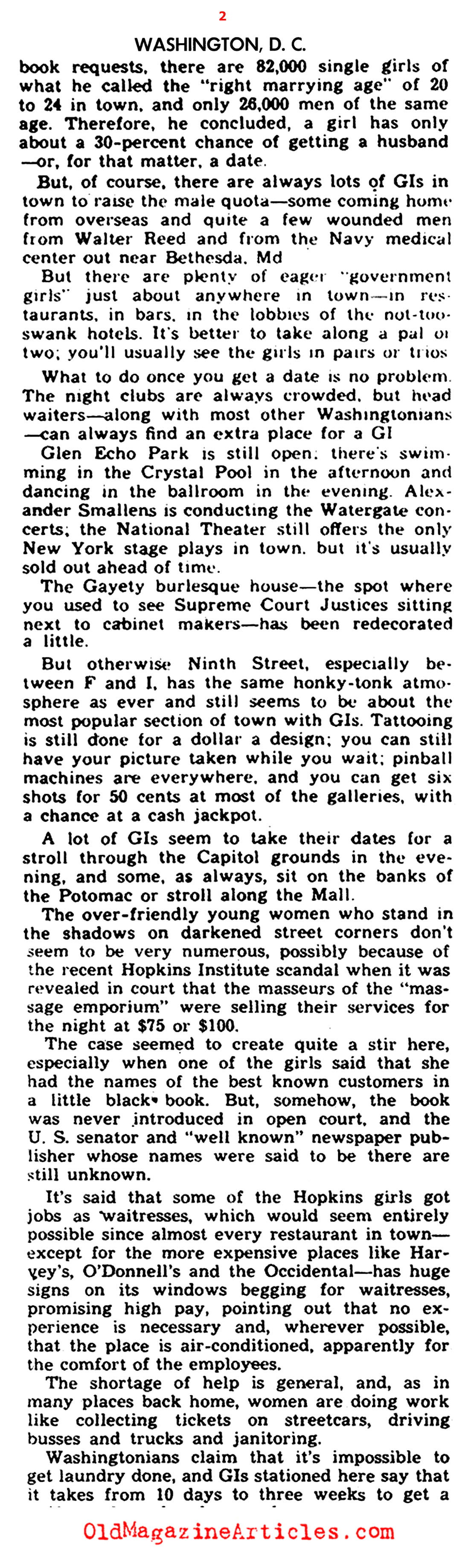 Dating in Wartime Washington, D.C.
