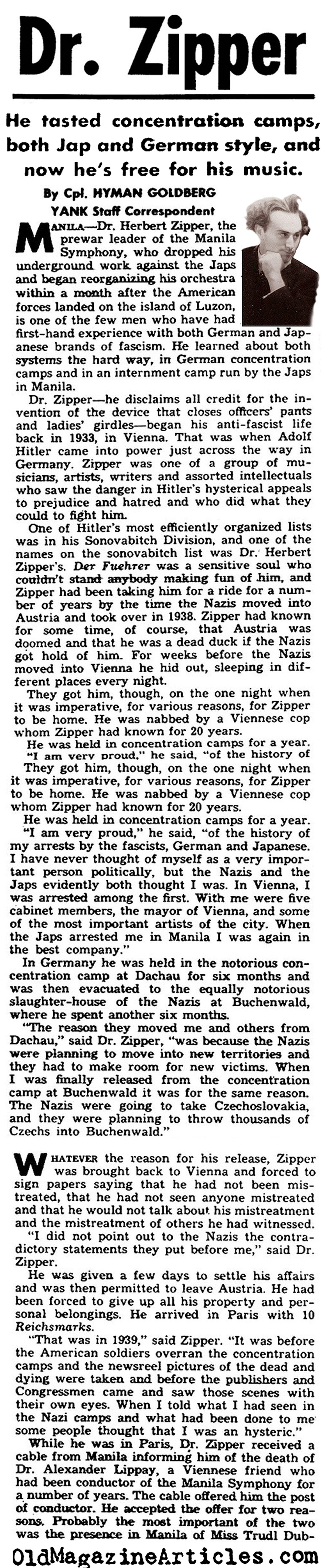 Herbert Zipper: Concentration Camp Survivor