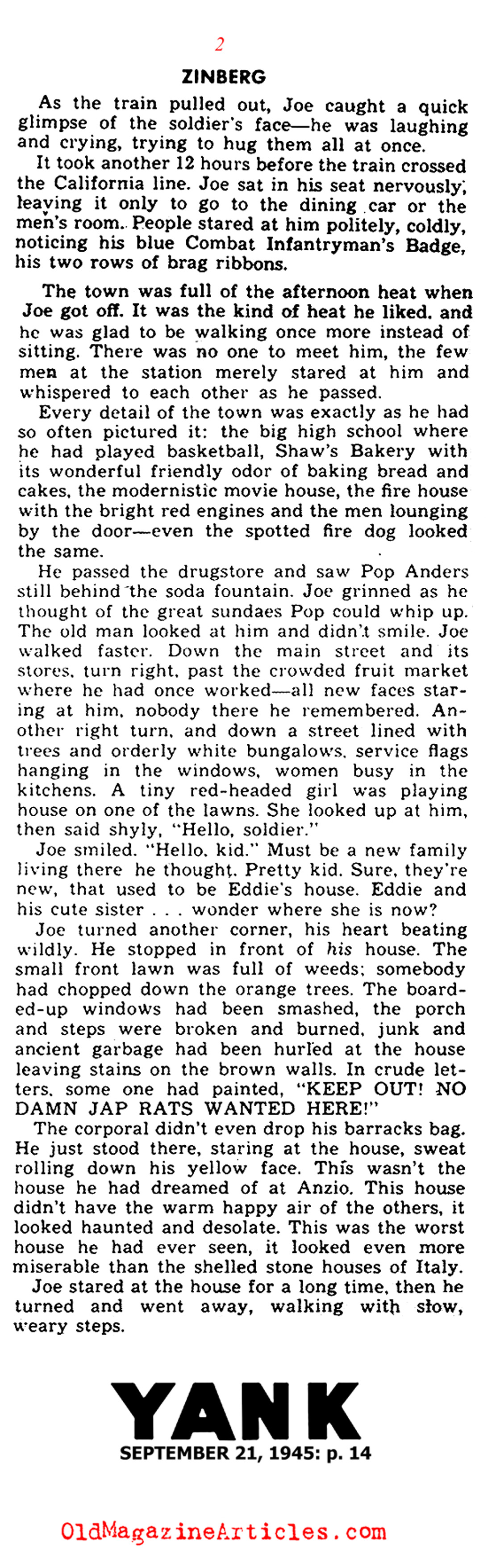 A Nisei Soldier[BR] Home from the War:[BR] a Story [BR]by Len Zinberg