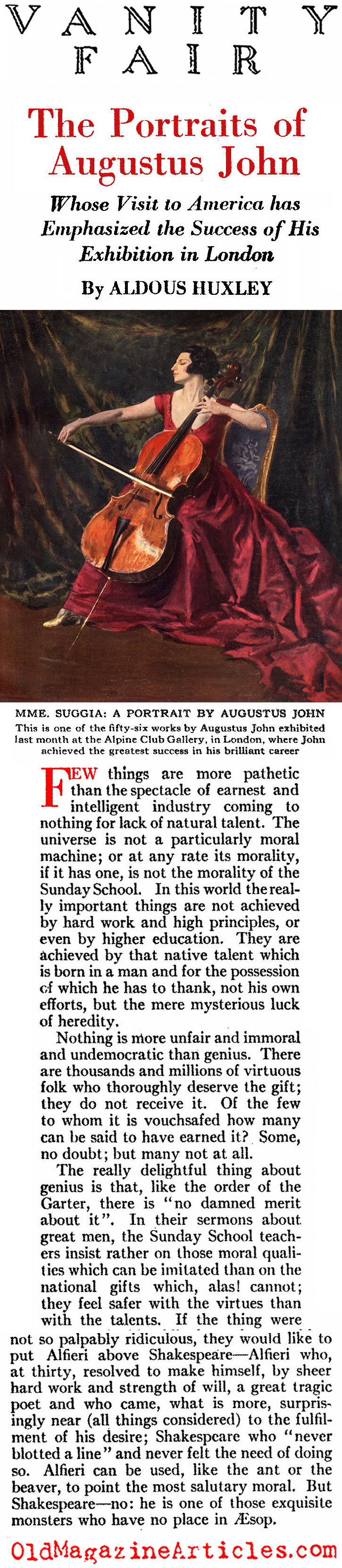 Aldous Huxley on Augustus John